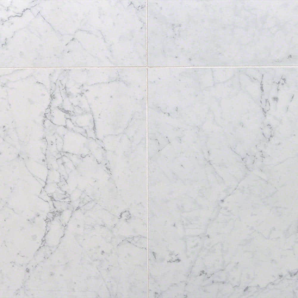 Bianco 24" x 24" Polished Porcelain Marble Look Tile