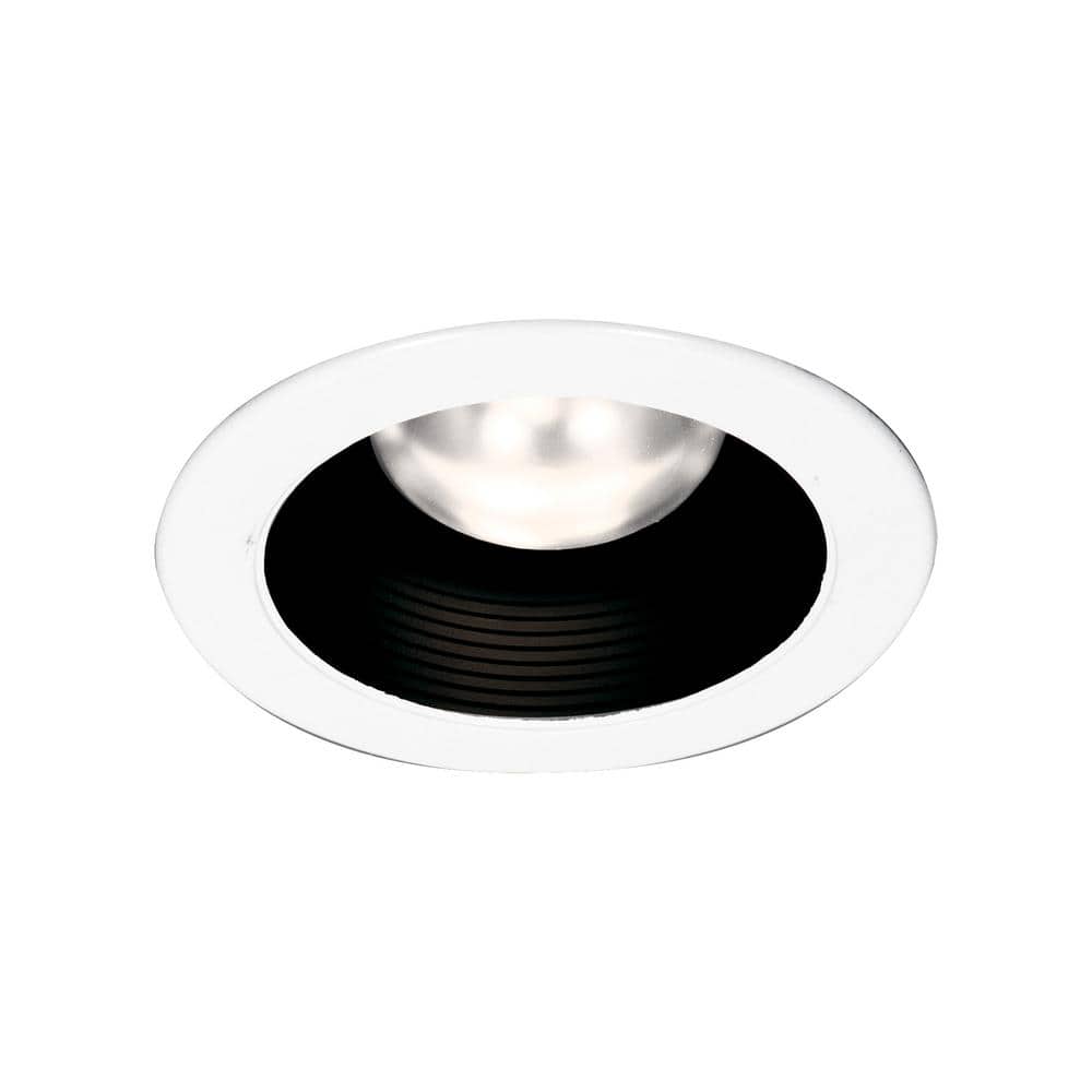 4.75'' Matte White and Black Aluminum Recessed Trim
