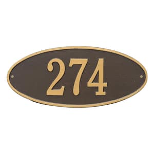 Madison Standard Oval Bronze/Gold Wall 1-Line Address Plaque