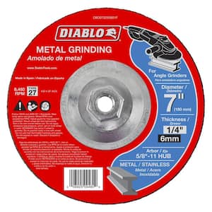 7 in. x 1/4 in. x 5/8 in. 11 Arbor Metal Grinding Disc with Type 27 Depressed Center Hub