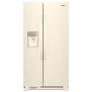 36 in. 24.6 cu. ft. Side by Side Refrigerator in Biscuit
