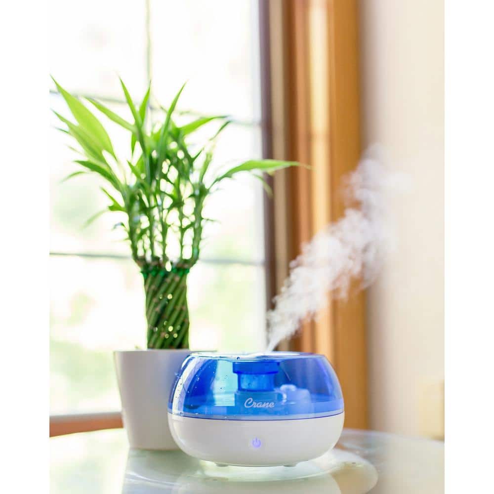 Compact Blue and White Ultrasonic Cool Mist Humidifier
