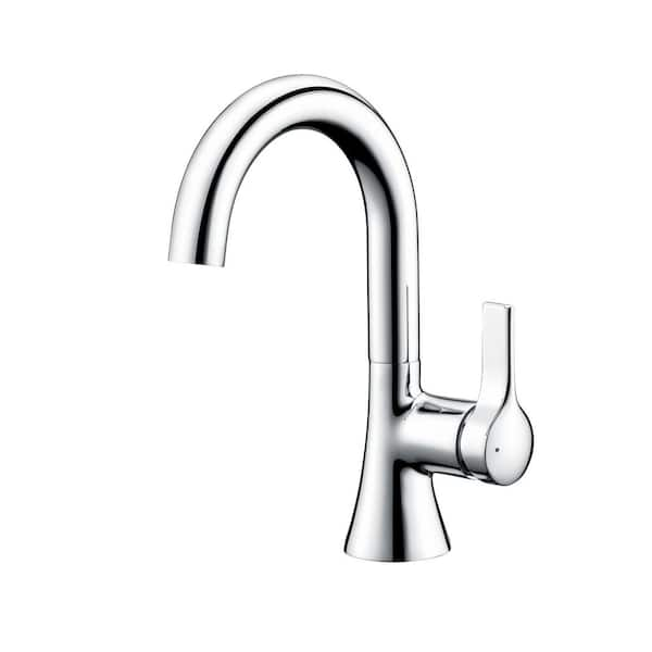 LUXIER Single Hole Single-Handle Bathroom Faucet with drain in Chrome