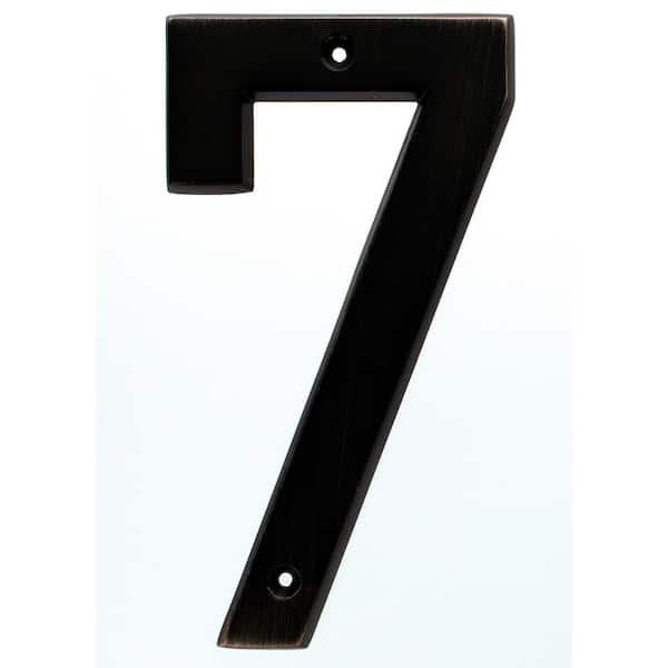 Distinctions 6 in. Old World Bronze Style Black Number 7