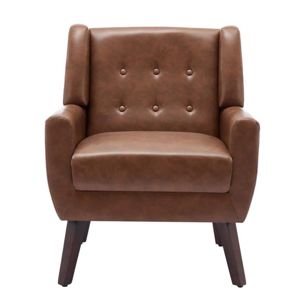 Uixe Coffee PU Leather Upholstery Arm Chair (Set of 1) SF0003-P-CF
