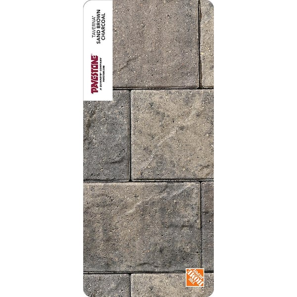 Pavestone Paper Sample Only of Taverna Rec 11.81 in. L x 7.87 in. W x 50 mm H Sand Brown Charcoal Concrete Paver (1-Piece)