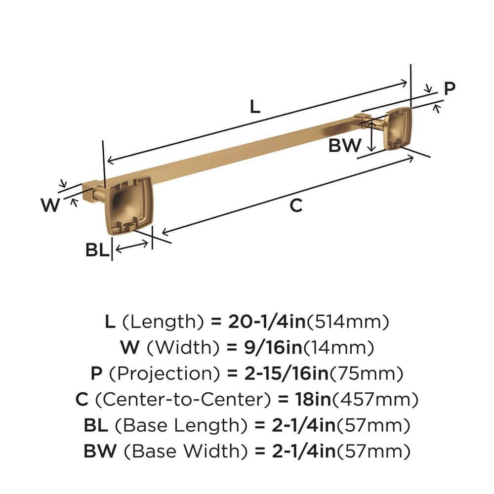 Champagne Bronze 18-inch Wall Mounted Towel Bar