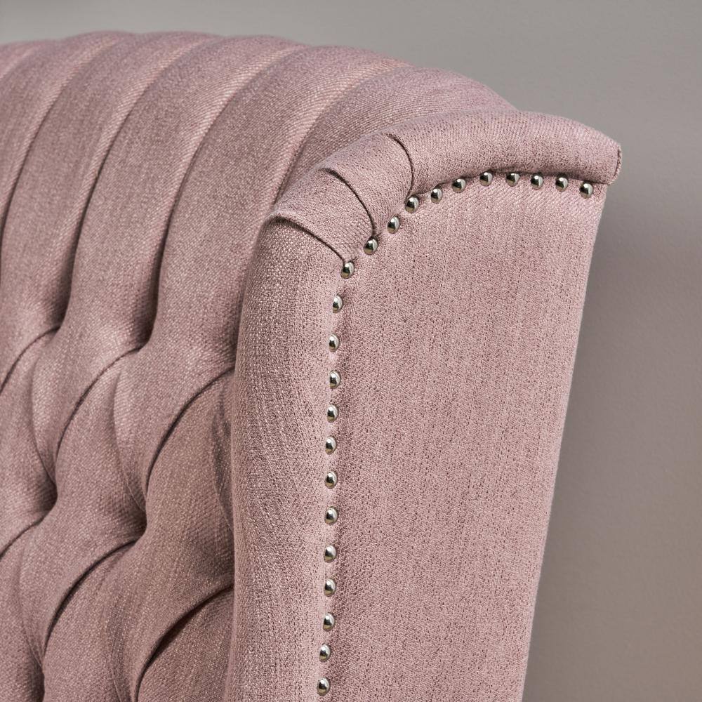 Elegant Oversized Pink Fabric Wingback Recliner Chair