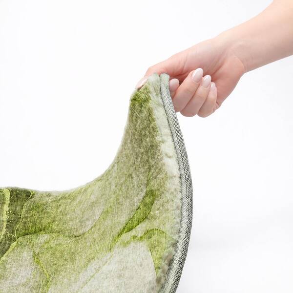 Dream Shag Premium Machine Washable Abstract ADS508 Olive 5 ft. x 7 ft. 6 in. Area Rug