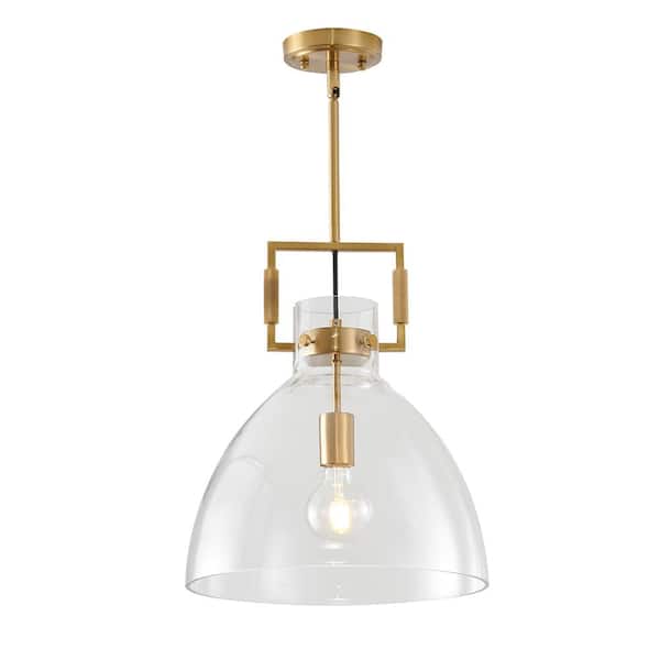 Unbranded Brainer 1-Light Gold Shaded Pendant Light