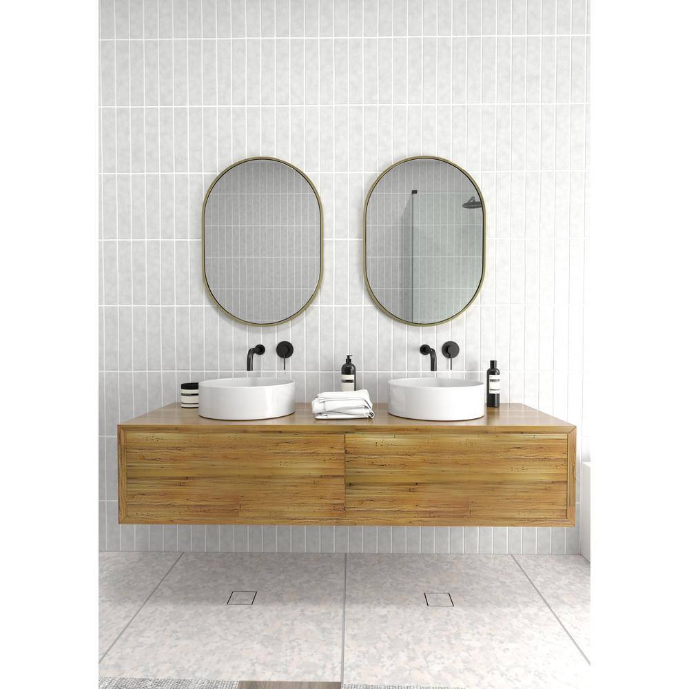 Satin Brass Full Length Rectangular Wood Mirror 28" x 20"