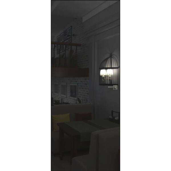 30 in. x 80 in. Unassembled Left-Hand/Inswing Wood Graphite Color Flush Mount Hidden Door with Black Hinge Finish