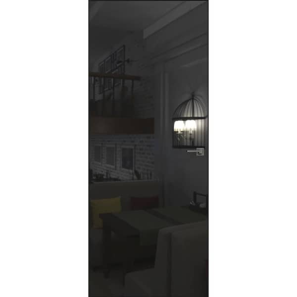 36 in. x 96 in. Unassembled Left Hand/Outswing Graphite Color Flush Mount Hidden Door with Silver Hinge Finish