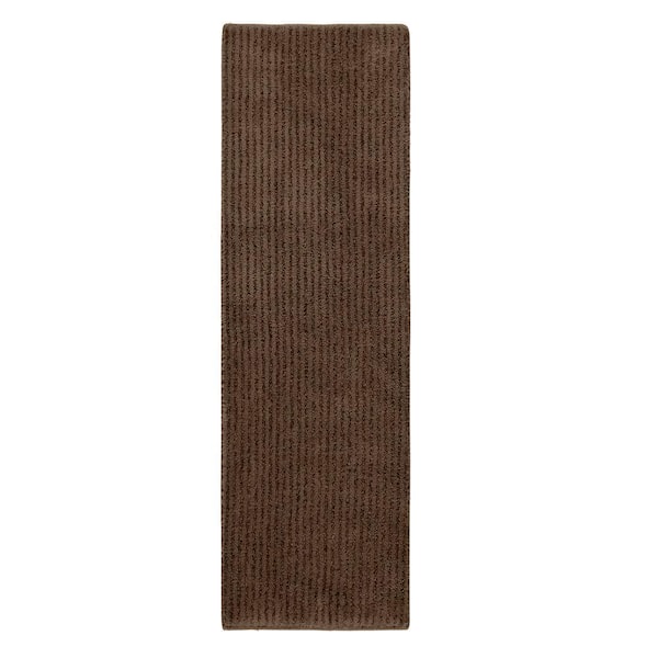 Garland Rug Sheridan Chocolate 22 in. x 60 in. Washable Bathroom Accent Rug