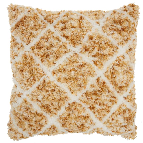 Mina Victory Lifestyles Mustard Yellow 24 in. x 24 in. Throw Pillow