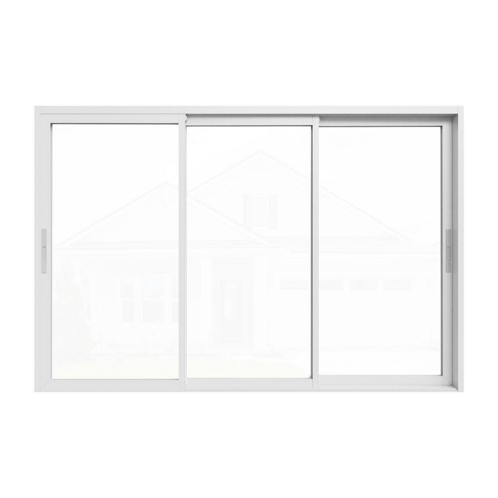 120 in. x 80 in. 3 Panel Matte White Universal Aluminum Multi-Sliding Patio Door with Double Glazed Low-E Glass price history on PriceWatchPro