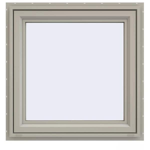 JELD-WEN 29.5 in. x 29.5 in. V-4500 Series Desert Sand Vinyl Awning Window with Fiberglass Mesh Screen