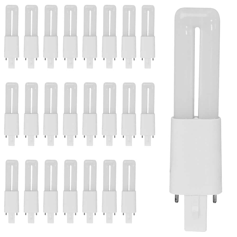 7-Watt Equivalent PL Twin Tube CFLNI Bi-Pin Plug-In G23 Base CFL Replacement LED Light Bulb, Soft White 2700K (24-Pack) price history on PriceWatchPro
