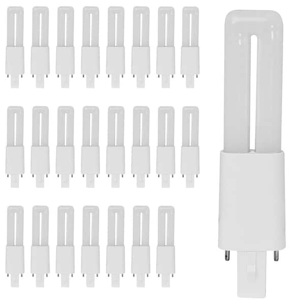 7-Watt Equivalent PL Twin Tube CFLNI Bi-Pin Plug-In G23 Base CFL Replacement LED Light Bulb, Soft White 2700K (24-Pack)