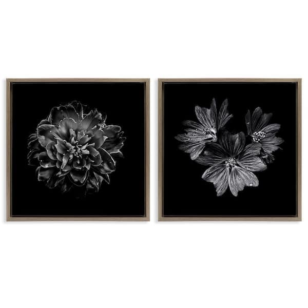 Stupell Industries Blossoms with Water Droplets by Brian Carson 2-Pieces Brown Floater Frame Animal Graphic Art Print 25 in. x 25 in.