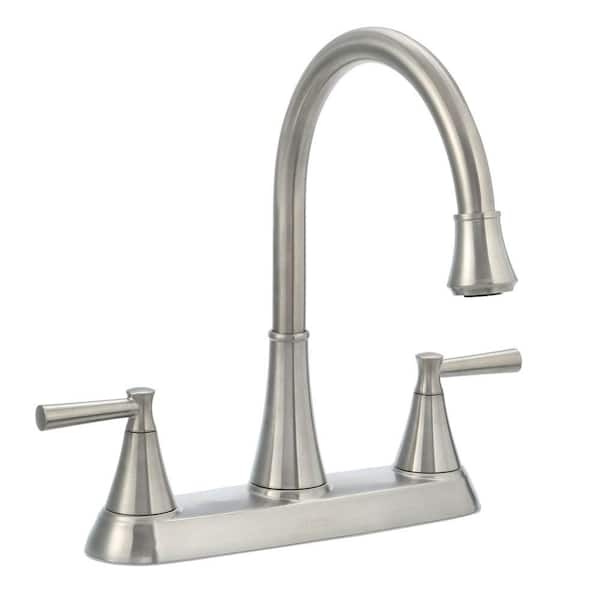 Pfister Cantara High-Arc 2-Handle Standard Kitchen Faucet with Side Sprayer in Stainless Steel