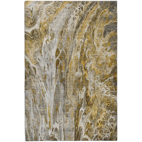 Dream Shag Premium Machine Washable Abstract ADS602 Brown 10 ft. x 14 ft. Area Rug