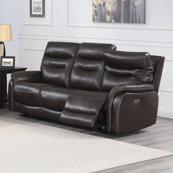 3 Seater Power Recliner Leather Sofa, 3 Seater Black Leather Power Recliner Sofa