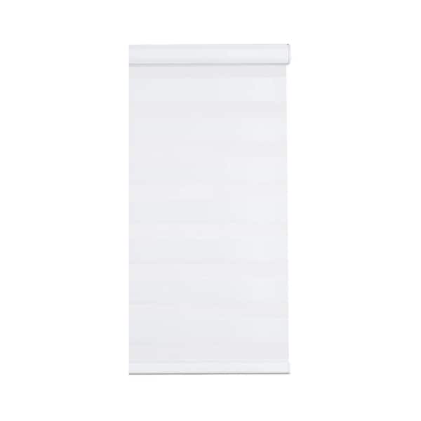 White Cordless Zebra Blinds, Roller Windows Shades with 1/2 in. Slats, for 23 in. Wide x 72 in. Length Door Windows
