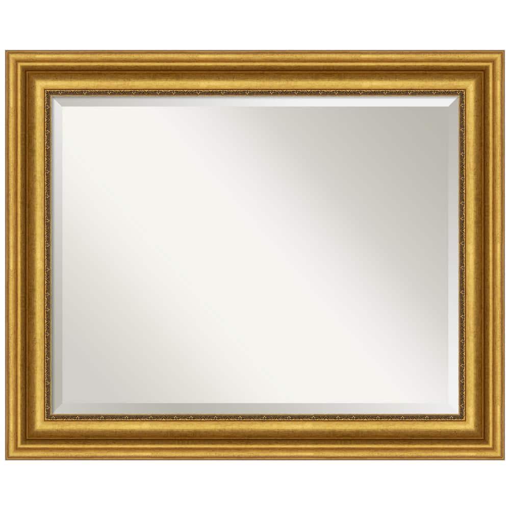 Parlor Gold Rectangular Beveled Bathroom Vanity Mirror