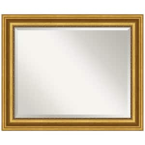 Medium Rectangle Antique Gold Metallic Beveled Glass Classic Mirror (27.75 in. H x 33.75 in. W)