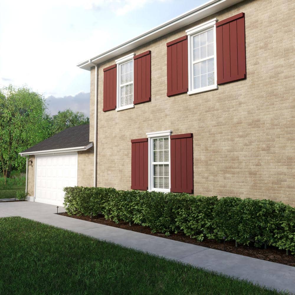 72" Tan Faux Wood Board and Batten Shutters