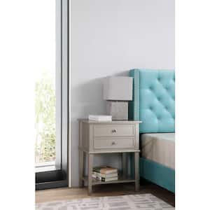 Newton 2-Drawer Silver Champagne Nightstand (28 in. H x 22 in. W x 16 in. D)