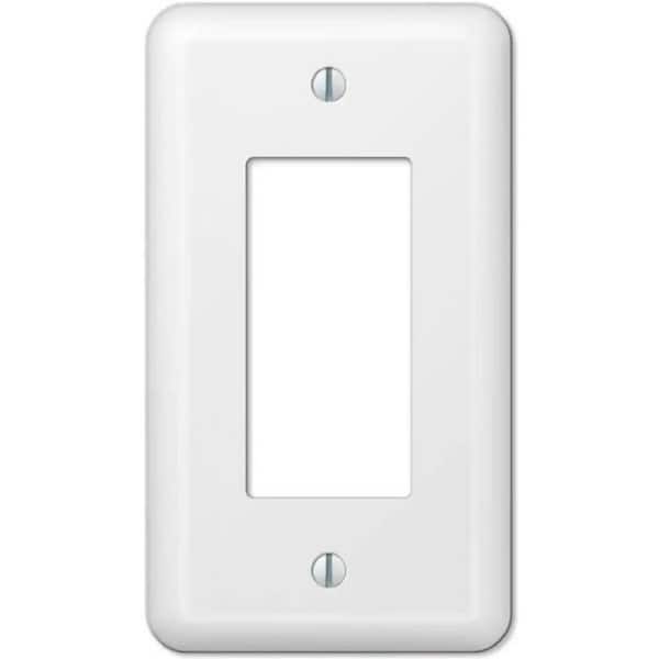 Declan 1-Gang White Rocker Steel Wall Plate