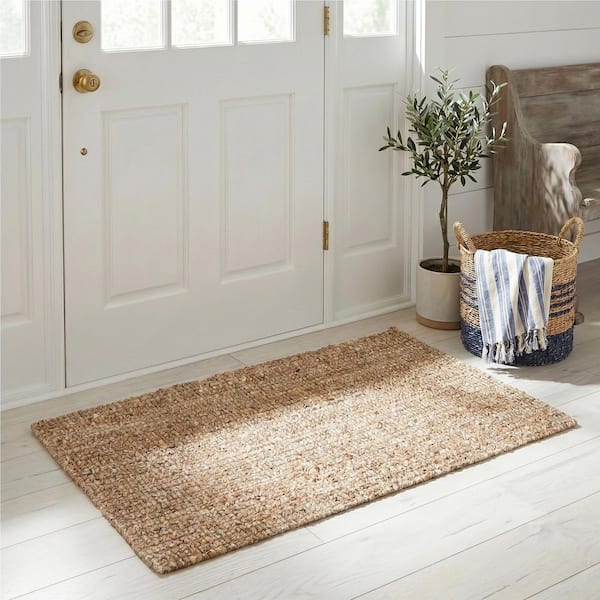 Natural Fiber 2 ft. x 4 ft. Natural/Ivory Woven Crosstitch Area Rug