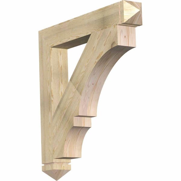 Ekena Millwork 6 in. x 44 in. x 44 in. Douglas Fir Balboa Arts and Crafts Rough Sawn Bracket