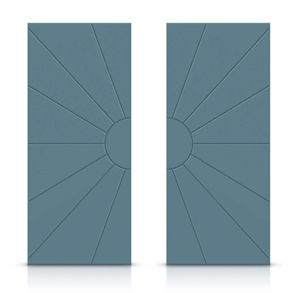 CALHOME 48 in. x 84 in. Hollow Core Dignity Blue Stained Composite MDF