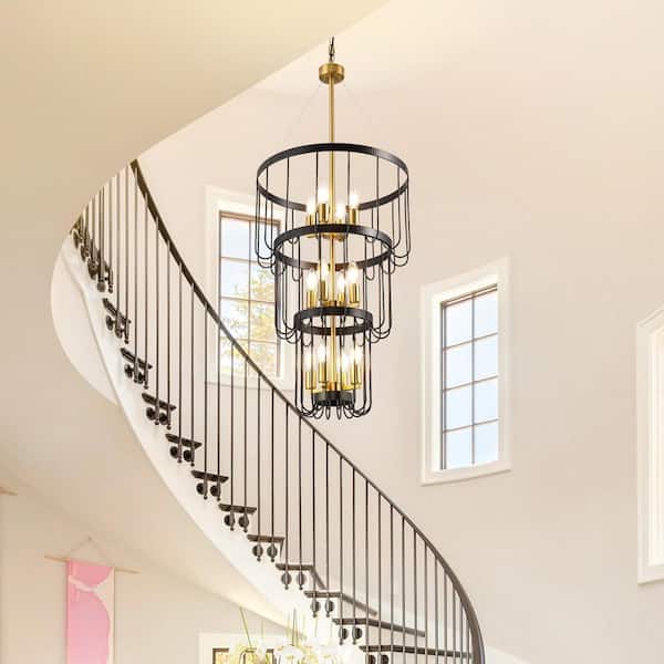 Magic Home 13.8 in. Integrated LED Light Fixture Flush Mount Crystal Chandelier Small Dimmable Interior Lighting