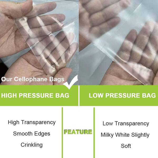 100PCS 13.5 X17.5Inch Clear Flat Cello Cellophane Resealable OPP...