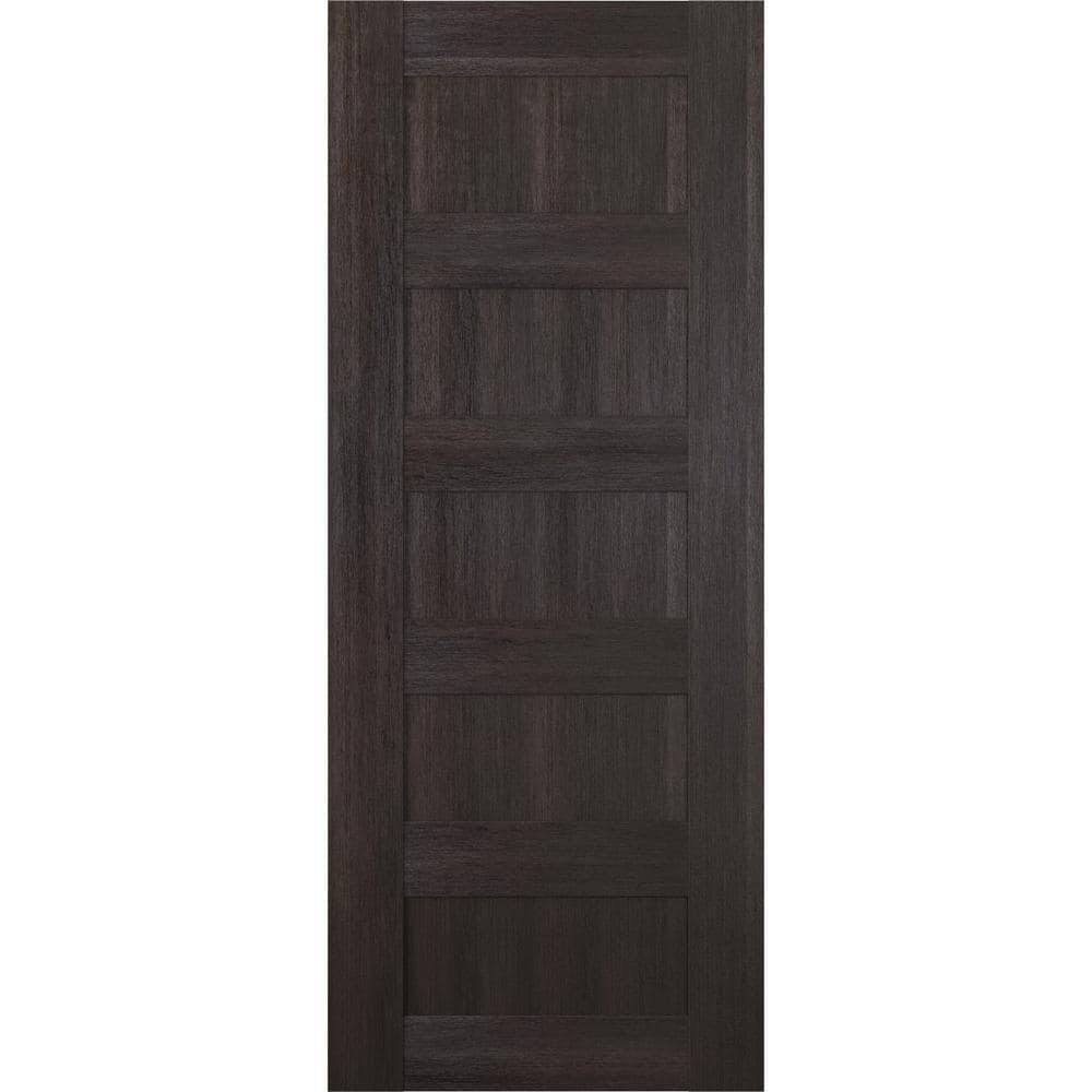 Belldinni Vona 07 4R 18 in. W x 80 in. H x 1-3/4 in. D 1-Panel Solid Core Veralinga Oak Prefinished Wood Interior Door Slab, Dark Brown/Veralinga Oak -  147750