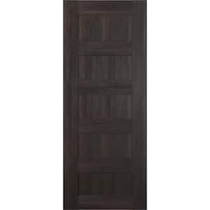 Vona 07 4R 18 in. W x 80 in. H x 1-3/4 in. D 1-Panel Solid Core Veralinga Oak Prefinished Wood Interior Door Slab