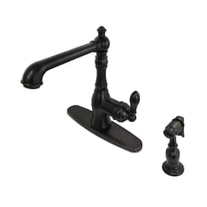 American Classic Single-Handle Standard Kitchen Faucet with Side Sprayer in Oil Rubbed Bronze
