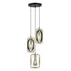 Anjo 3-Light Pendant Light - Adjustable Matte Black & Satin Brass Modern Fixture