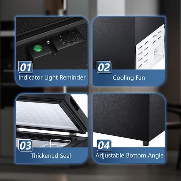 Garage Ready 20.67 in. 1.8 cu. ft. Manual Defrost Chest Freezer with Temperature Alarm Chest Freezer in Black