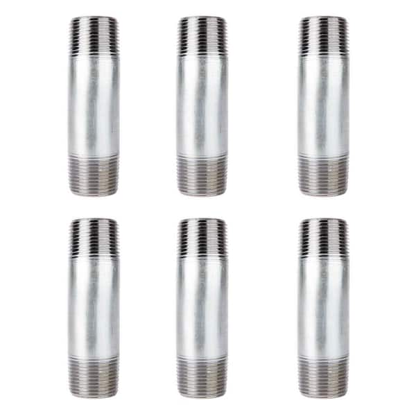 PIPE DECOR 1 in. x 4-1/2 in. Galvanized Steel Nipple (6-Pack)