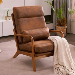 Brown Bronzing Cloth Leisure Chair with High Back