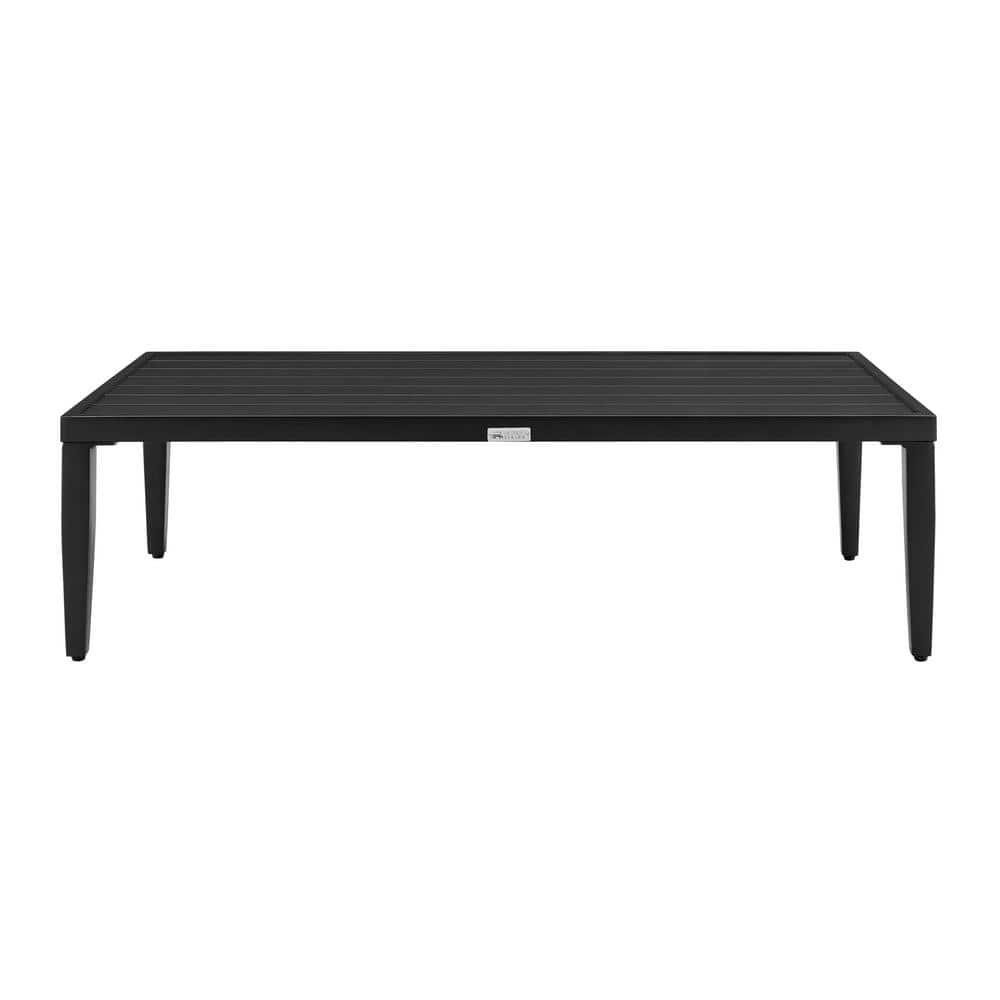 Palma Black Rectangular Aluminum Outdoor Coffee Table
