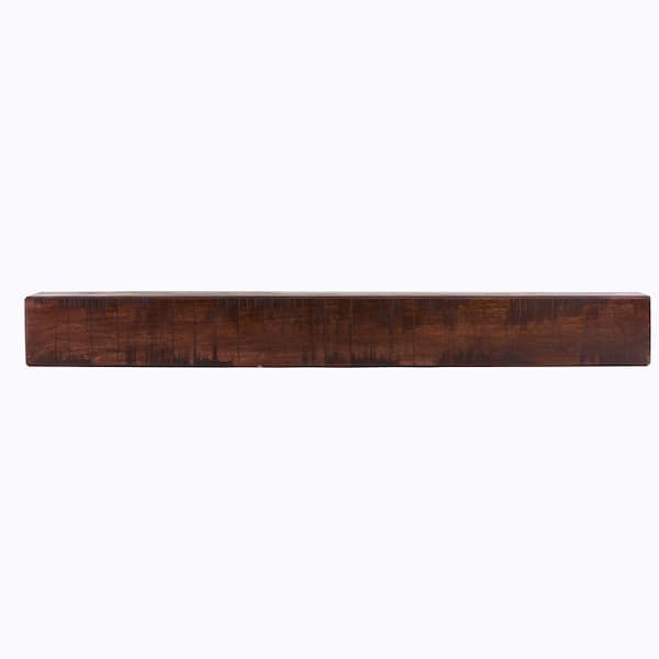 Dogberry Collections Rustic 60 in. Mahogany Cap-Shelf Mantel