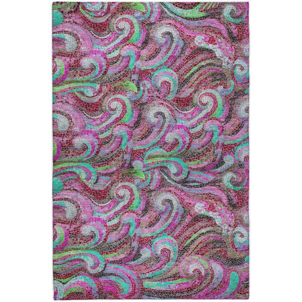 Dream Shag Premium Machine Washable Abstract ADS193 Raspberry 9 ft. x 12 ft. Area Rug