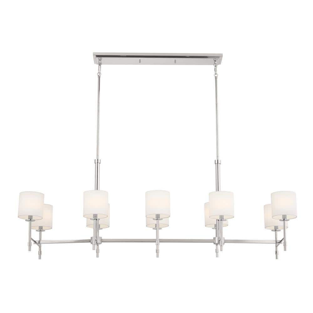 Elegant Ali 10-Light Polished Nickel Drum Chandelier