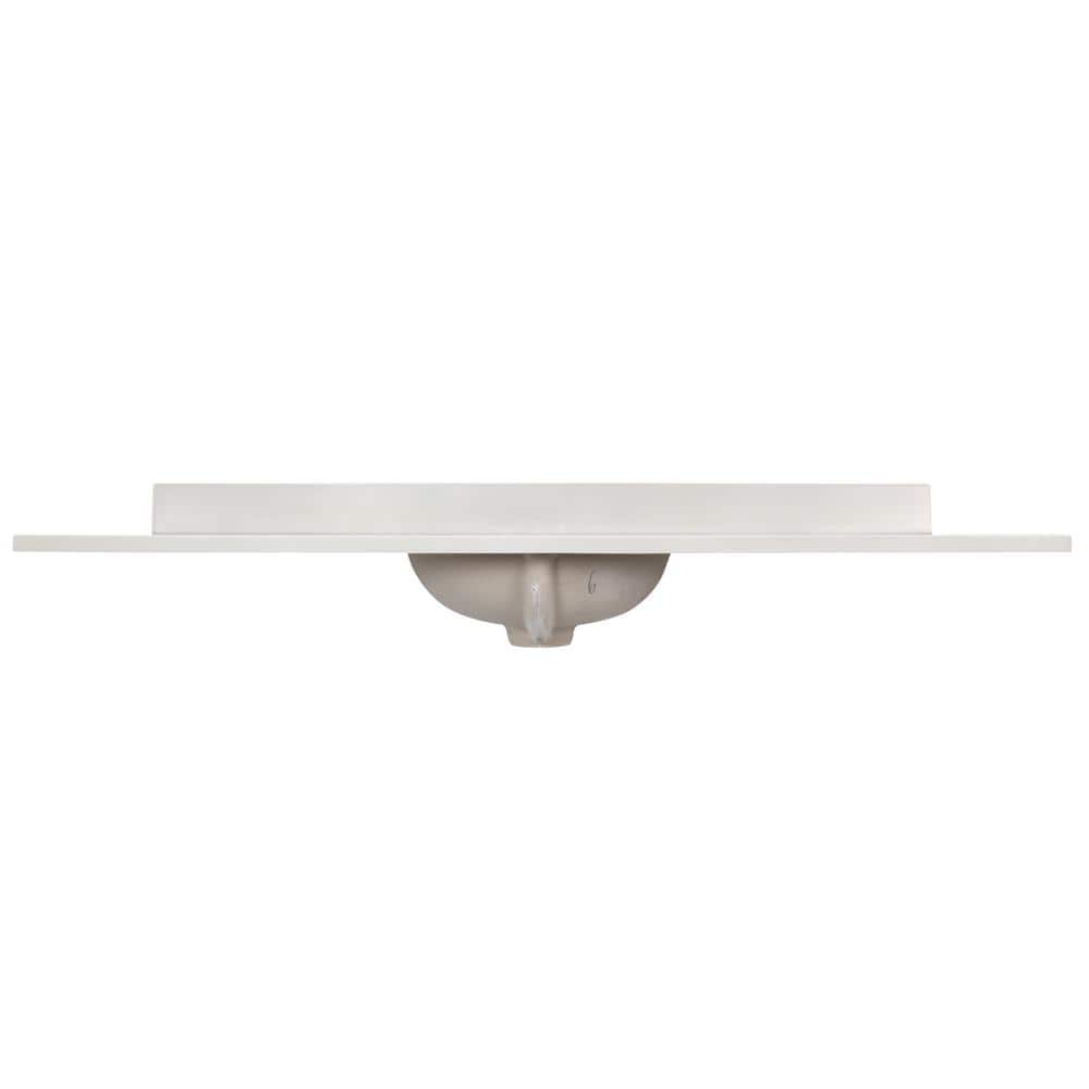 61-Inch Ivory Swirl Cultured Marble Vanity Top with Integrated Backsplash